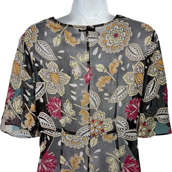 Rag & Bone Tamar Black Floral Sheer Front-Twist Maxi Dress size S NO LINING - Picture 8 of 12